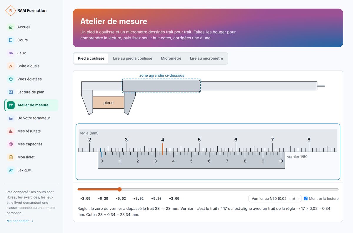 Mesurer comme à l’atelier